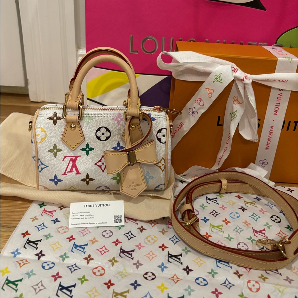 ***SOLD*** Louis Vuitton X Murakami 2025 White Multicolor Speedy Nano- NIB - Picture 6 of 15